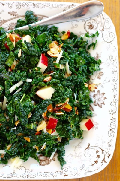 Kale Cheddar almond salad