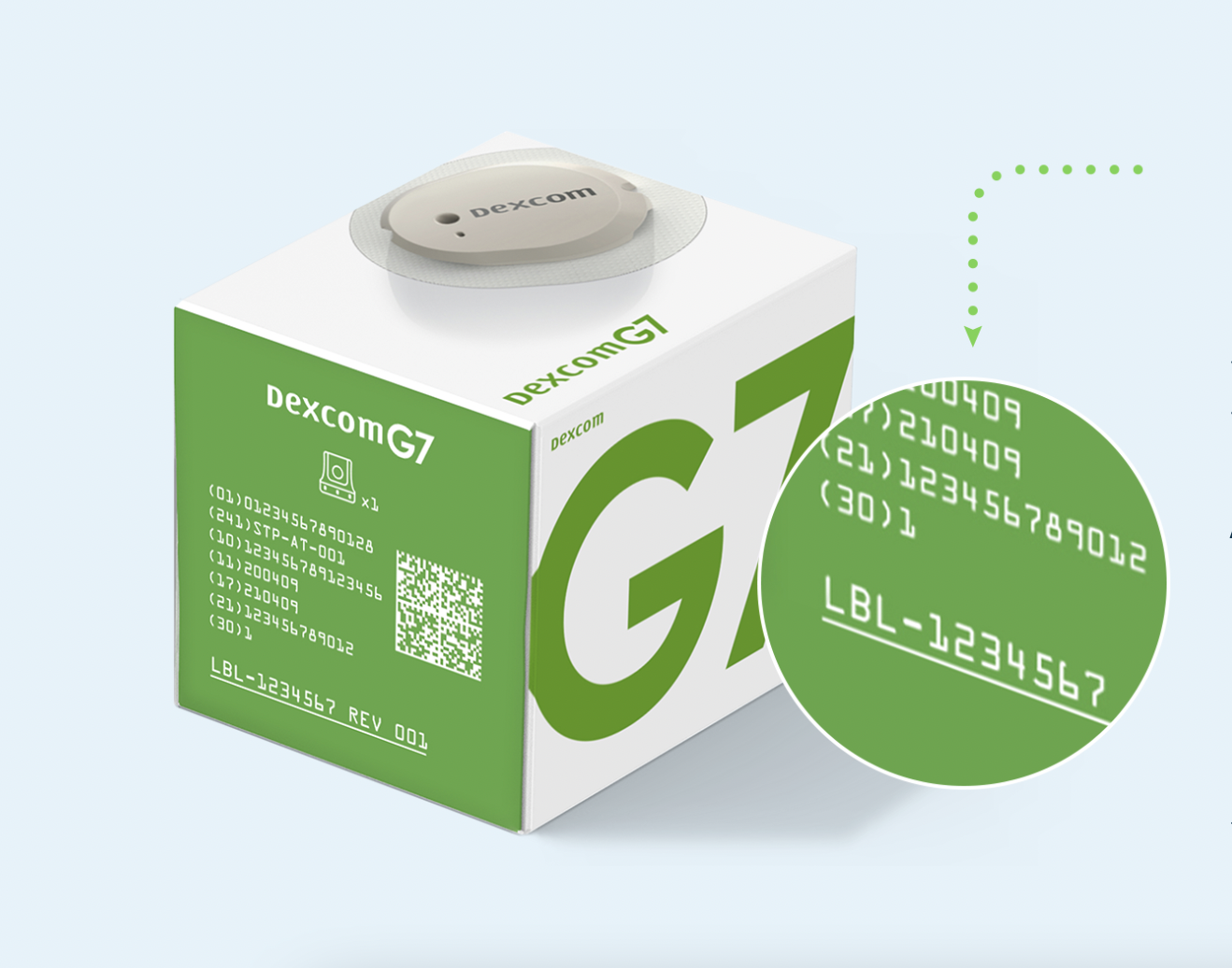 The Dexcom G7 packaging for integration with the t:slim X2 insulin pump