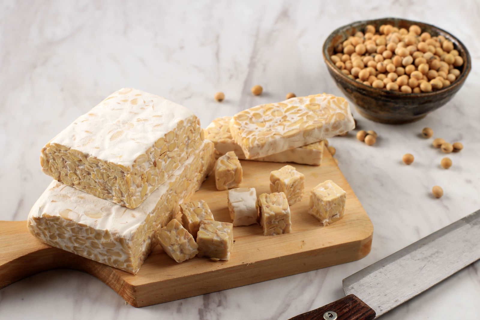 Tempeh is a plant-based protein made from fermented soybeans