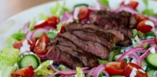 <p><em>For those days when you’ve got mouths to feed but it’s too hot to do any substantial cooking, turn to these crowd-pleasing yet carb-conscious dinner salads.</em></p>  <p><img alt="Steak Salad with Blue Cheese Dressing" src="/sites/default/files/ima
