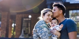 Military veteran with family