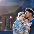 Military veteran with family